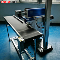 Machine de marquage laser CO2 pour ligne de convoyeur de boîtes d'emballage, machine de codage laser pour la date de production des sacs d'emballage alimentaire