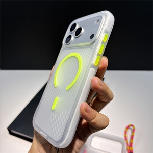Funda Magnética Luminosa para iPhone 17 16 15 14 13, con Correa, Acabado Mate, TPU y PC, para iPhone 17 Pro Max - Product Image 5