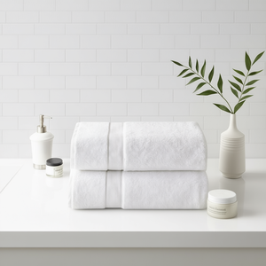 Ensemble de 2 serviettes de bain Db, 100% coton, antimicrobien, couleur unie, rectangulaires, tissées, lavables en machine, pour adultes - Product Image 2