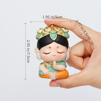 Figurine de Bouddha Bébé Joyeux en Résine, Étoile Porte-Bonheur, Style Zen, Ornement Feng Shui, Décoration de Bureau à Domicile, Cadeau de Pleine Conscience