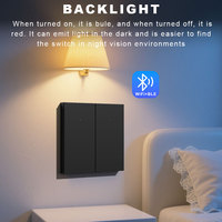 Interruptor Inteligente WiFi Tuya LangYeao de 1/2/3/4 Botones con Reinicio, 600W 10A, Funciona con Cable Neutro, Compatible con Alexa y Google Home, 6 Colores