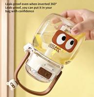 600ml 700ml Schattige Beer Plastic Drinkfles met Draagbaar Handvat Kinderbeker met Rietje voor Kokend Water