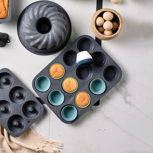 Ensemble de moules à gâteau en silicone couleur Morandi - 12/24/36 moules ronds pour muffins, pour la cuisson de tartes aux œufs et d'œufs à la vapeur - Résistants au four, faits à la main, réutilisables - Product Image 3