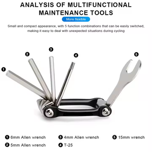 Offres Spéciales 5-en-1 Mini outils multifonctions portables <span class=keywords><strong>Réparation</strong></span> <span class=keywords><strong>de</strong></span> <span class=keywords><strong>vélos</strong></span> et accessoires d'équitation Outils <span class=keywords><strong>de</strong></span> magasin pour magasins <span class=keywords><strong>de</strong></span> <span class=keywords><strong>vélos</strong></span> - Product Image 2