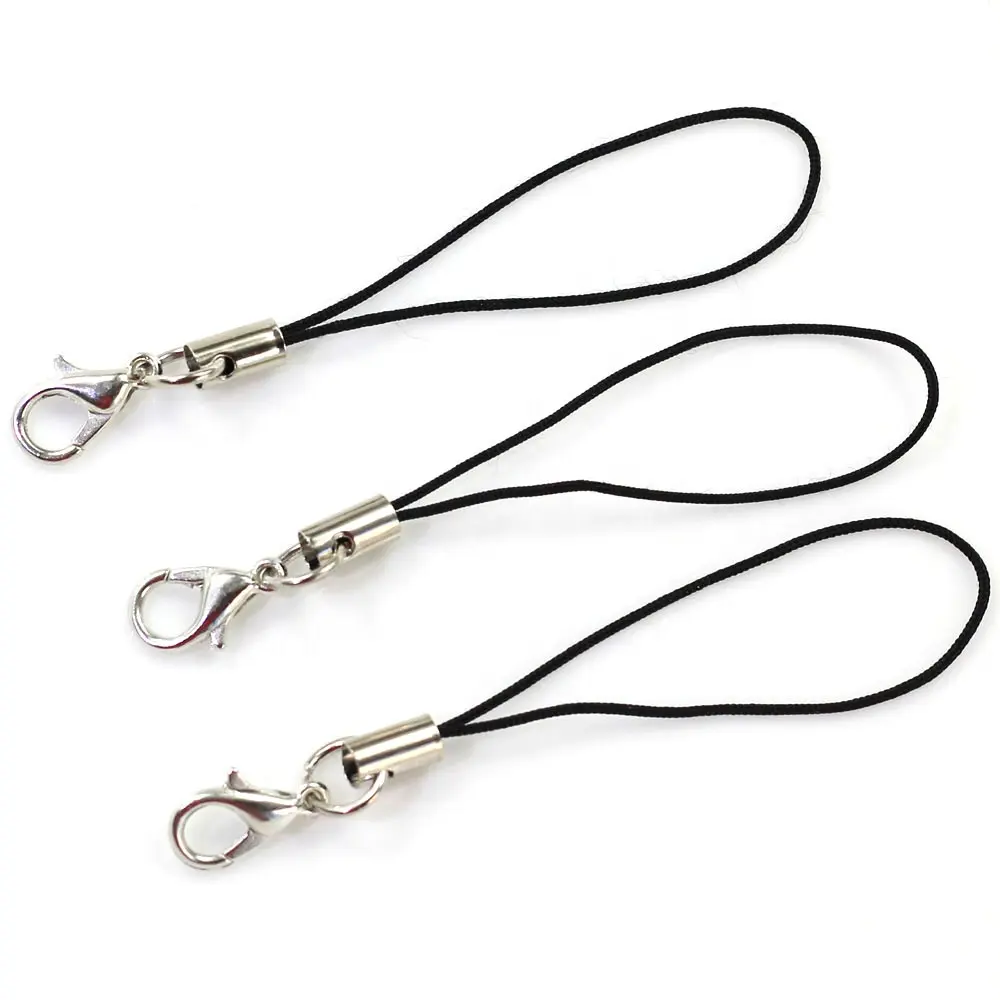Lobster Clasp Thread Black Wire Clasps 65cm in Total 100Pcs/bag Cheap for Necklace Key Chain Decoration