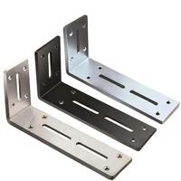 Soporte de Montaje en Forma de L, Soporte de Esquina de Metal Resistente con Orificios Ranurados, Acabado Níquel Cepillado para Uso en Muebles