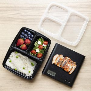 Boîtes d'emballage pour la restauration rapide, contenants pour repas en PP adaptés au micro-ondes, boîtes à lunch jetables à trois compartiments - Product Image 4