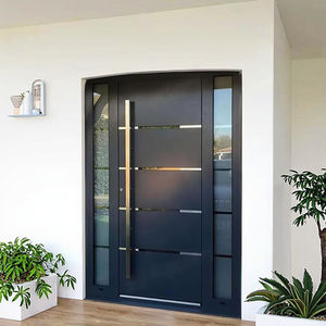 Portes d'entrée extérieures modernes en acier inoxydable ZS personnalisées, antivol, sécurité, finition intérieure, jardin, garantie 5 ans - Product Image 3