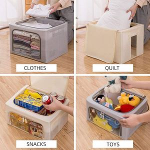 Household Waterproof Fabric Clothes Storage Boxes with Clear Window Supplier Large Capacity Clothes Storage <b>Bins</b> - Product Image 2