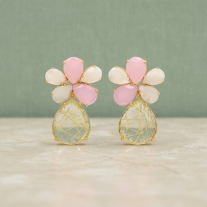 Boucles d'oreilles Huggie en argent faites à la main avec pierres précieuses, plaquées rhodium, style bohème pour enfants - Product Image 4