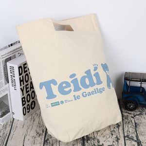 Sacs fourre-tout décontractés en toile de coton bleu calico à deux poignées, les plus vendus, écologiques, durables et élégants pour femmes - Product Image 4