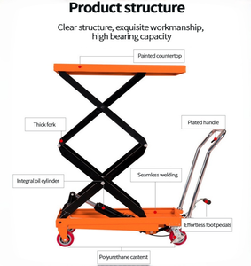 Carro Elevador Móvil Plegable de Acero de Cuatro Ruedas con Capacidad de 500 kg, <span class=keywords><strong>Plataforma</strong></span> Elevadora Hidráulica Manual Tipo Tijera para Uso Industrial - Product Image 2