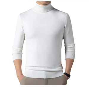 Suéter de Cuello Alto para Hombre, Corte Ajustado, Otoño Invierno, Cálido, Prenda de Punto Básica, Suministro Directo de Fábrica - Product Image 2