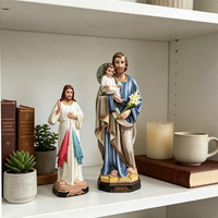 Statue en résine de Saint Joseph et Jésus, statue religieuse sacrée, décoration de bureau catholique pour la maison, cadeau d'église, vente en gros