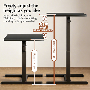 Poste de travail portable en gros pour ordinateur, réglable en hauteur, pneumatique, assis-<span class=keywords><strong>debout</strong></span>, avec roulettes pour lit et canapé - Product Image 5