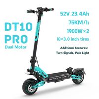Trottinette électrique pliable puissante 1900W à double moteur, longue autonomie, compacte, pour les déplacements en ville