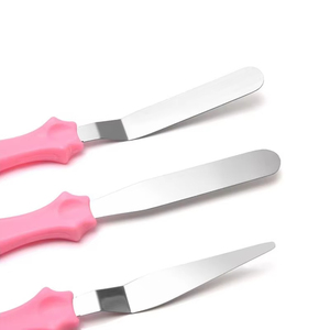 Ensemble de 3 spatules à gâteau ambidextres durables lame en acier au carbone en plastique pour beurre crème glacée cuisson pâtisserie outils cuisine - Product Image 6