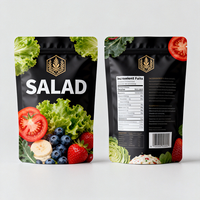Op maat gemaakte bedrukte logo ritszakjes voor verse bladgroenten, sla, fruit, plastic verpakkingszakjes