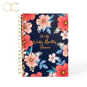 2024 personalizzato rilegato a spirale con copertina rigida settimanale settimanale Agenda Planner Notebook A5 A4 B5 Manifestation Journal