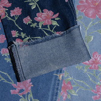 Tissu en jean écologique à motifs floraux, collection Printemps-Été, motif fleurs sauvages, dégradé de couleurs douces et vives, personnalisable, 300M, faible MOQ, pour filles et femmes