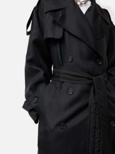 Cappotto Lungo da Donna in Cotone Pettinato 100%, Doppiopetto, Maxi <span class=keywords><strong>Soprabito</strong></span> con Cintura, OEM ODM Personalizzato, Vendita all'Ingrosso Diretta dalla Fabbrica - Product Image 5