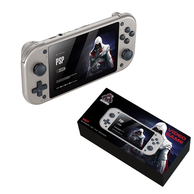 M17 Handheld Gaming Console 64G/128G 4.3" 15000+ Games Portable Retro Video Game Player with Double 3D Rocker Player Video Games