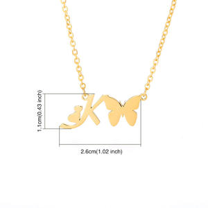 Hot Sale Gold Plated Stainless Steel Butterfly <strong>Necklace</strong> with <strong>Initials</strong> Choker Letters for <strong>Children</strong> - Product Image 6
