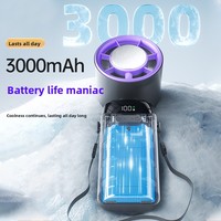 Nouveau ventilateur portable USB pliable à affichage numérique, en ABS, haute vitesse, pour réfrigération semi-conductrice transfrontalière