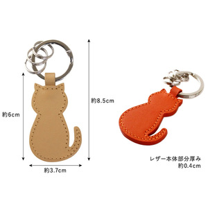 Japanese-style cute cat-shaped PU <b>keychain</b>, cat-themed bag <b>leather</b> charm, factory wholesale. - Product Image 5