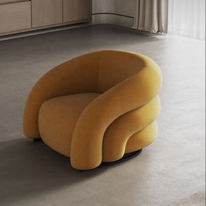 Wss Fashion Simple Personality Leisure Sofa <b>Chair</b> Light Luxury Velvet Single Sofa Living Room <b>Chair</b> - Product Image 2