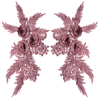Dentelle soluble dans l'eau, autocollant 3D stéréo, tissu symétrique, broderie légère en polyester sur dentelle florale, accessoires de vêtement DIY