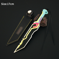 Couteau Valorant en alliage de zinc 17 cm, modèle de couteau de jeu de collection, lame non tranchante, étui en PU inclus, souvenir périphérique de jeu