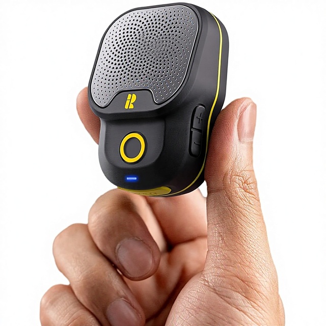 Wearable Speaker for V5.3 Clip-On Wireless Jobsite Water-Resistant TWS Portable Speaker IP67 Waterproof Built-in ENC Mic
