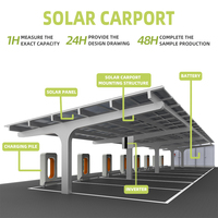 Nouveau design en gros panneau solaire abri d'auto cadre de montage de parking structure de garage en acier au carbone avec prix inférieur