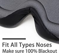Masque de sommeil 3D profilé avec boîte, cache-yeux occultant la lumière, bandeau pour les yeux pour les voyages, les pauses, le sommeil, la méditation, gris