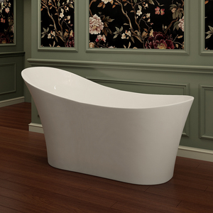 Bañera Acrílica Independiente Rosemont de Estilo Moderno, Ecológica, con Desagüe Incluido, para Baño Relajante, Diseño Cuadrado Blanco - Product Image 2