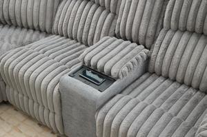 Nouveau Canapé Modulable en Velours Côtelé en Forme de L avec Chargeur Sans Fil Intégré, Mobilier de Salon de Luxe Léger, Canapé Sectionnel Convertible Très Tendance - Product Image 5