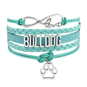 Manufacturer Infinity Love French Bulldog Australian Shepherd Golden Retriever Cocker Spaniel Schnauzer Dog Mom Bracelets