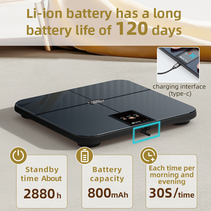 Báscula Digital de Baño de Calidad Premium Única con Analizador de Grasa <span class=keywords><strong>Corporal</strong></span>, <span class=keywords><strong>Porcentaje</strong></span> de Agua, <span class=keywords><strong>Masa</strong></span> Muscular e IMC - Product Image 3