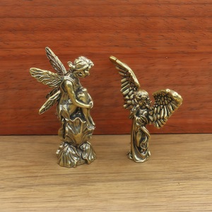 Statuette <span class=keywords><strong>d</strong></span>'<span class=keywords><strong>ange</strong></span> <span class=keywords><strong>gardien</strong></span> rétro en laiton, ailes de Cupidon, petites <span class=keywords><strong>d</strong></span>écorations de bureau, vente en gros - Product Image 5