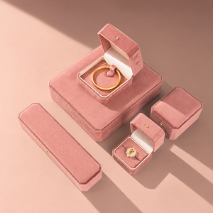 Zebopak Dusty Rose Pink Suede Octagon Jewellery <b>Box</b> Set with Ring Bangle <b>Bracelet</b> Christmas Holiday <b>Gift</b> Collection Supplier - Product Image 1