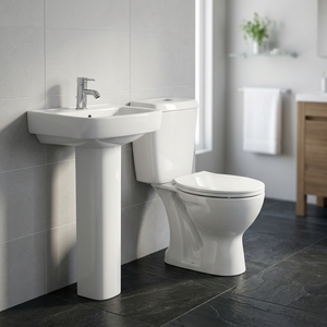 Ensemble WC et lavabo moderne en céramique avec combinaison de cuvette de toilette et de lavabo, prix de l'ensemble de salle de bain - Product Image 4