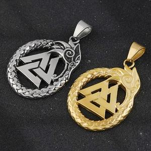 Pendentif Créatif en Acier Inoxydable Symbole Dragon Triangle, Bijou de Mode Viking, Amulette Totem Unique et Personnalisée, Vente en Gros - Product Image 1