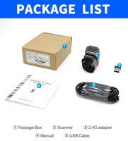 Lecteur de codes-barres sans fil 2D GTCODESTAR, mini lecteur de codes QR portable, lecteur de codes-barres à porter sur le doigt, scanner de codes-barres USB 2.4G