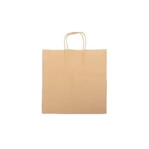 Customized Cheap Wholesale Price Square Shopping Candy Logo Printed Paper Bags With Handle