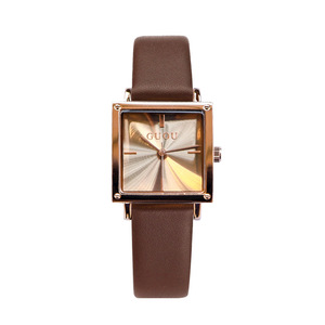 นาฬิกาทรงสี่เหลี่ยมเล็กสไตล์เรโทร สายหนังวินเทจ สำหรับผู้หญิง - Product Image 1