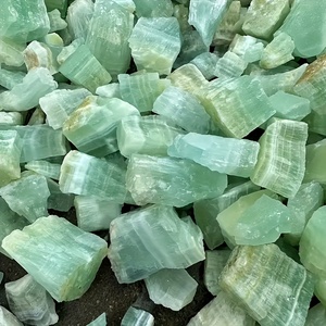 Vente en gros de pierres brutes naturelles de calcite bleue verte des Caraïbes, échantillons minéraux de calcite Seafoam en vrac pour la lithothérapie - Product Image 2