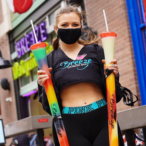 Biểu tượng tùy chỉnh 16oz/24oz/32oz/48oz/100oz vaso yarda Para cerveza cổ dài slushy <span class=keywords><strong>cup</strong></span> daiquiri nhựa bằng Cháo sân ly với rơm - Product Image 6