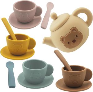 Bpa Free Silicone teiera Set per i piccoli bambini ragazze cucina finta gioco per le ragazze ragazzi - Product Image 5