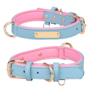 Sublimación Metal Luxury Fancy Productos Para Mascotas Collar de perro Hebillas de cuero PU Ajustable Mascotas Collar de perro con logotipo - Product Image 3